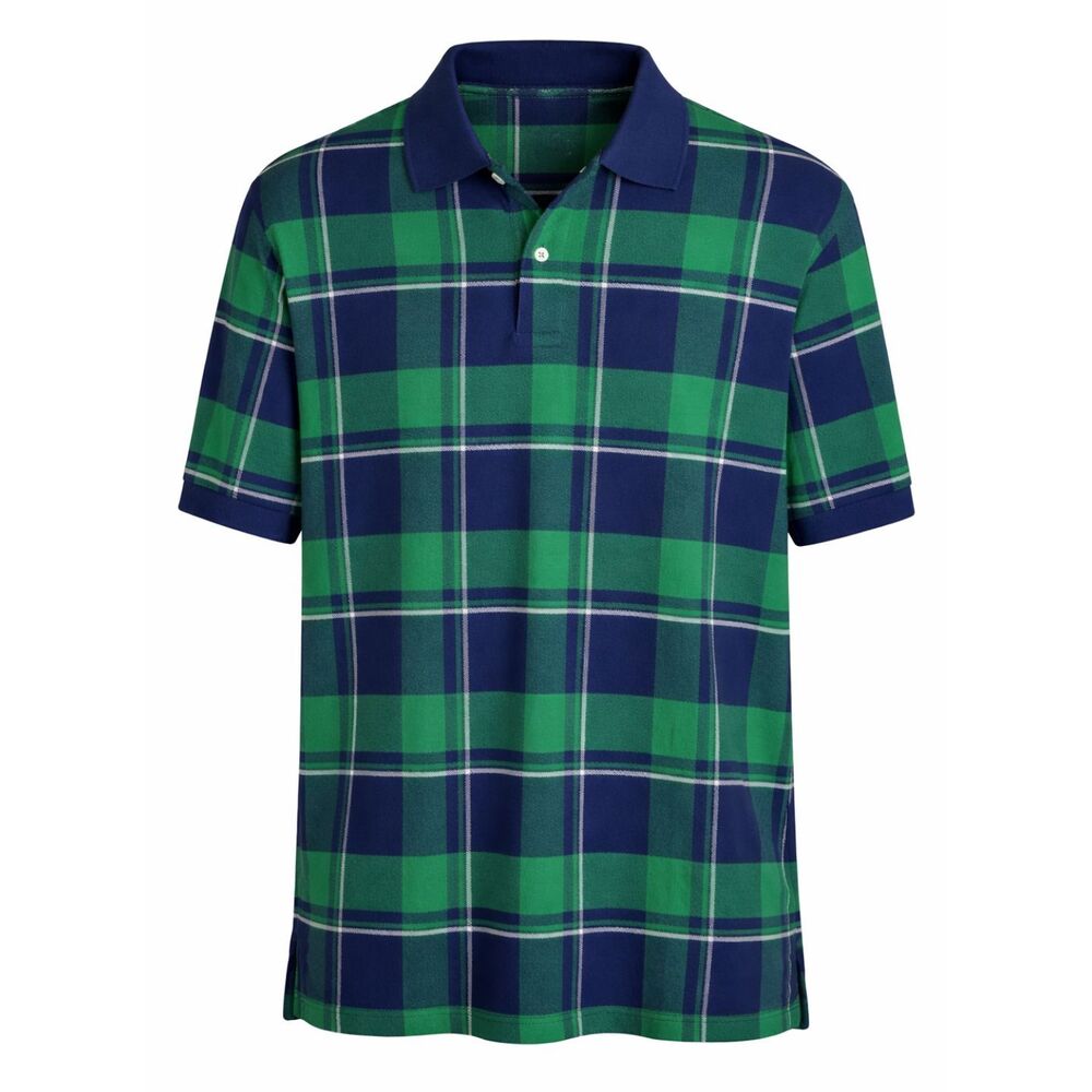 POLO BY RALPH LAUREN CLASSIC O.G. CASUAL PREPPY PLAID CASUAL CAREER POLO LARGE